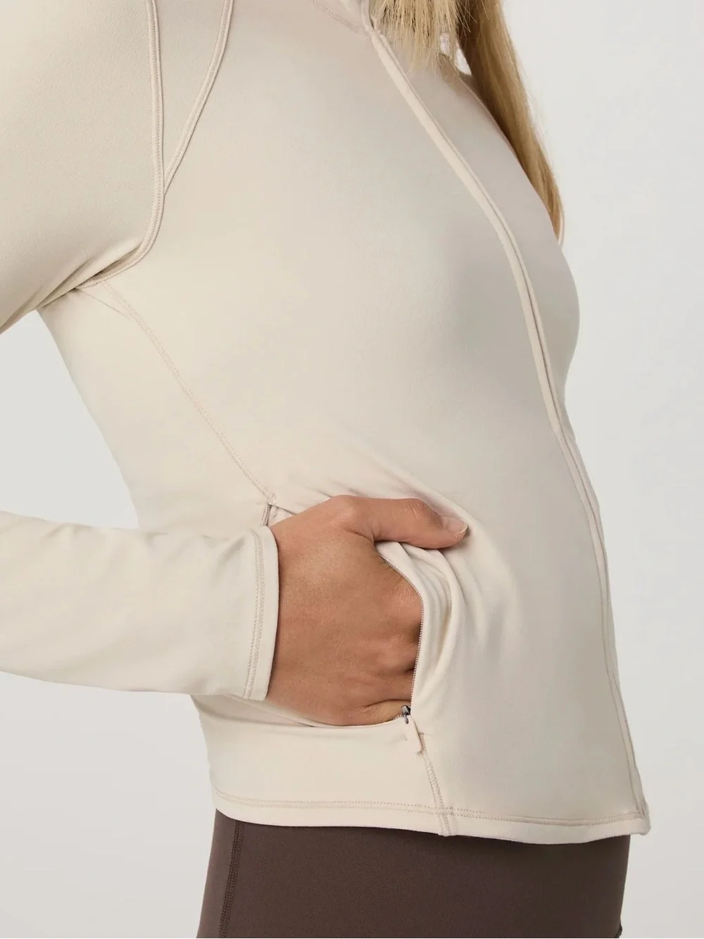 Vuori AllTheFeels Full Zip Jacket in Bone Size Medium - Picture 3 of 8